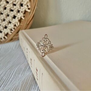 Boutique Silver Filigree Celtic Cross Ring “Tara” Classic Elegant Feminine